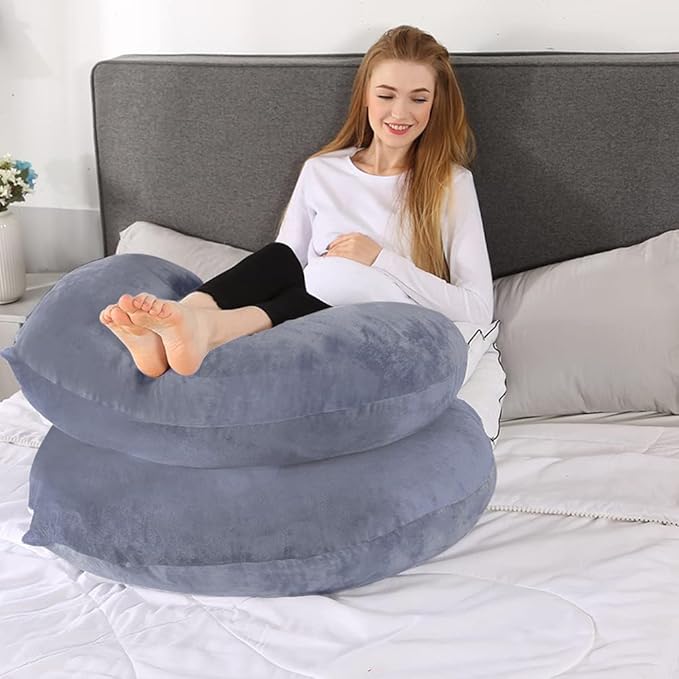 Chilling Home Pregnancy Pillows, C Shaped Full Body Pillow Maternity Pillow for Women 55 inch, Pregnancy Pillows for Sleeping Pregnant Must Have with Removable Cover