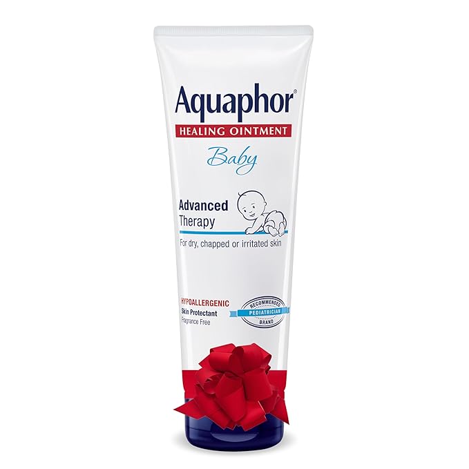 Aquaphor Baby Healing Ointment Advanced Therapy Skin Protectant, Dry Skin and Diaper Rash Ointment, Holiday Baby Gifts, 7 Oz Tube