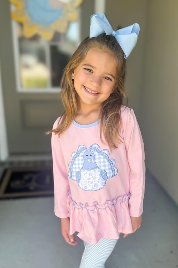 Wee Ones Girls' Plain Wrap Classic Grosgrain Hair Bows on a WeeStay No-Slip Hair Clip, Handmade, King, Millennium Blue