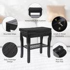 StrongTek Bamboo Shower Bench Seat with Cushion, Shower Stool with Storage Shelf, Lightweight, Non-Slip, Quick-Drain Design, 350 lbs Capacity, Ideal for Bathroom, Spa, Sauna, Living Room