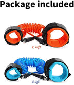 HANZE 2 Pack Anti Lost Wrist Link Child Outdoor Safety Leash with Blue and Orange for Toddlers Babies & Kids, [4.92ft & 8.2ft]