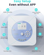 42-Day Automatic Pill Dispenser – App & On-Device Setup by Family, LCD Display, Digital Lock, Sound & Light Alerts – Safe Medication Organizer Management for Seniors (3-Tray, White)