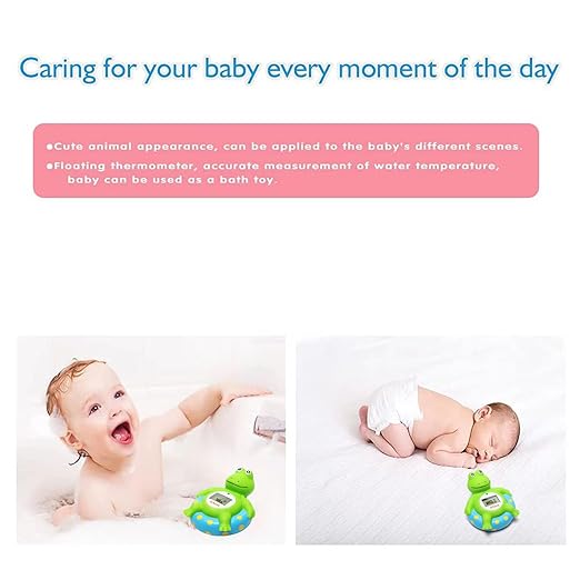 Doli Yearning Baby Bath Thermometer with Room Temperature| Fahrenheit and Celsius|Frog Lovely Shape|Kids' Bathroom Safety Products| Bath Toys…