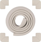 2 Pack L Shape Extra Thick Furniture Table Edge Protectors Foam Baby Safety Bumper Guard 16.4 Ft, Hearth Cushion, for Table, Fireplace, Countertop(with 8 Corners) (Gray)