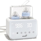 Baby Bottle Warmer, Grownsy 10-in-1 Fast Bottle Warmer Accurate Temp Control, with LCD Display, Timer, Defrost, Sterili-zing, Keep 24H, Double Bottle Warmer for Breastmilk& Formula, Heat Baby Food