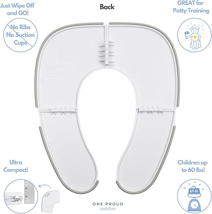 Premium Travel Potty Seat – Compact, Non-Slip, Made in USA Seat, No-Pinch Locking Hinges, Easy to Clean, Includes Machine-Washable Carry Bag