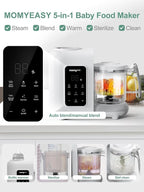 MOMYEASY Baby Food Maker, Baby Food Steamer and Puree Blender, Food Processor Chopper Grinder Steamer in-One, Auto Cooking & Grinding with Touch Control Panel&Self Cleans, BPA-Free