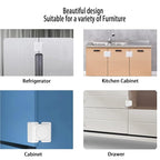 Cabinet Locks(12-Pack) for Babies, Kids and Toddlers Proofing Cabinet Child, safety Locks Suitable for Cabinets, Drawer and Refrigerator with Easy Installation (White) (8 Flat Lock+4 Right Angle Lock)