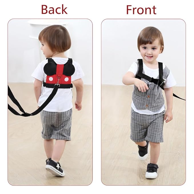 Accmor Toddler Harness Leash, Cute Kids Leash + Black Anti Lost Wrist Link for Outdoor Travel, Adorable Baby Leash Child Walking Harness Wristband Assistant Strap Mini Belt Protector for Boys Girls