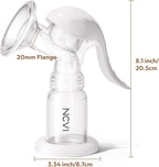 NCVI Manual Breast Pump for Breastfeeding Small Nipple, 20mm Silicone Soft Flange Single Hand Held Pump Breast Milk 4oz, BPA-Free with Two Kinds of Suction Adjusted Suitable for 17/18/19/20mm Nipples