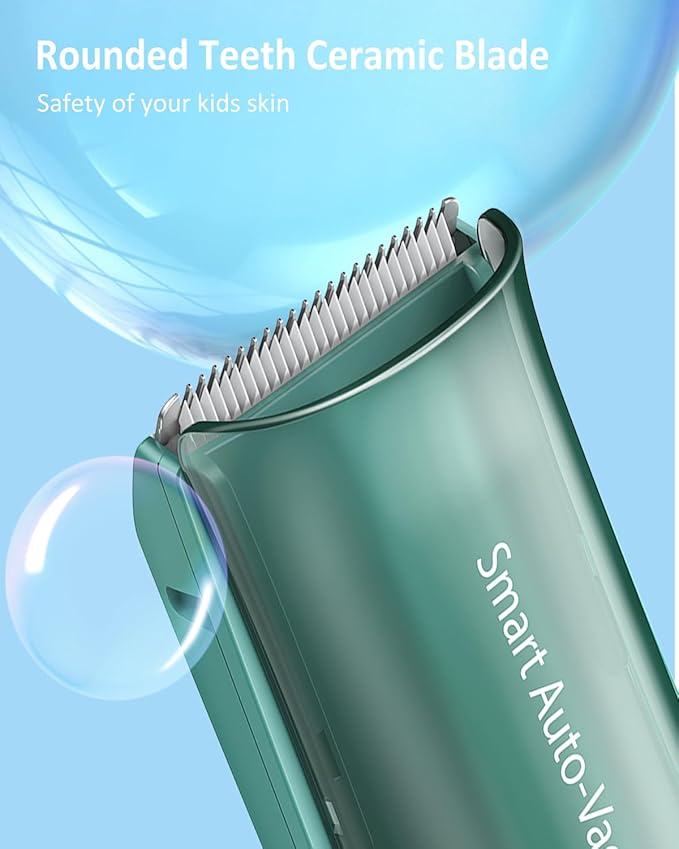 Baby Hair Clipper,Vaccum Hair Clippers for Kids/Toddlers,Cordless Baby Hair Cutting Kit with Two Modes,Baby Hair Trimmer Haircut Machine in Large Hairs Storage Space,Rechargeable,Waterproof