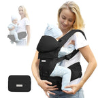 FRUITEAM Baby Carrier Newborn to Toddler 6 in 1 Hip Waist Stool with Head and Lumbar Support, Safety - Certified Hip Seat Carrier, Adjustable & Removable Baby Carrier for All Seasons, Black