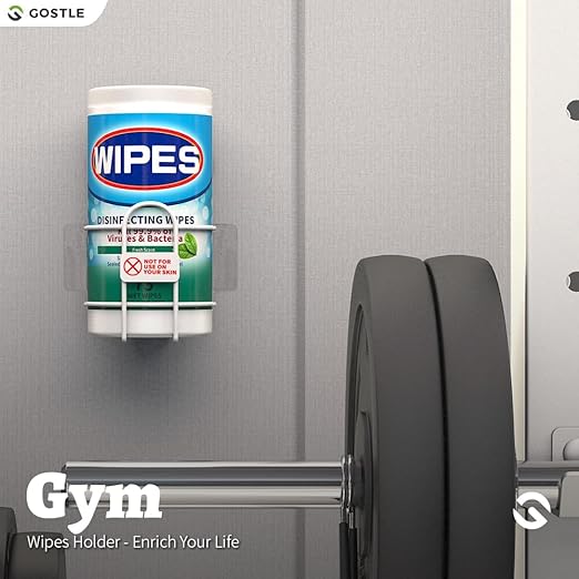 Wipes Holder, Wall Bracket for Cleaning Wipes - Two Ways of Installation: Wall-Mount & Adhesive Stickers - Ideal for Kitchen Bathroom Household Office Classroom Gym - No Wipes Included