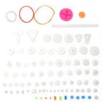 Fielect 85Pcs Plastic Gear Kit DC Motor Gears Kit DIY Gear Assortment Accessories Set for Motor Robot Various Gear Axle Belt Bushings