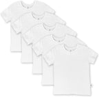 HonestBaby 5-Pack Short Sleeve T-Shirts 100% Organic Cotton Baby, Toddler, Little Kid, Boy, Girl, Unisex