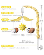 FEISIKE Baby Crib Mobile with 35 Lullabies, 3 Modes Rotation & Music, Soother Toy Adjustable Volume, Sport-Themed Nursery Decor Musical Mobile for Crib or Bassinet