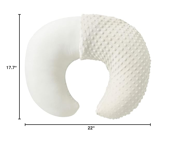 Nursing Pillow and Positioner with Cover for Breastfeeding and Bottle Feeding, Propping Baby, Tummy Time, Baby Sitting Support, Awake-Time Support (Beige, 22" x 17.7" x 5.9")