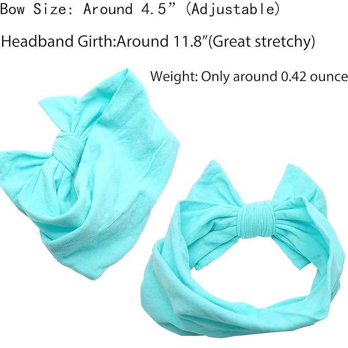CÉLLOT 20 Colors Super Stretchy Soft Knot Baby Girl Headbands with Hair Bows Nylon Head Wrap For Newborn Baby Girls Infants Toddlers Kids
