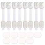 Baby Safety Locks - Maveek 8 Pack Child Proofing Lock For Drawers Doors Cupboard Dresser Door Closet Toilet Seat Oven Refrigerator, Adjustable Transparent Latches, 9 Pcs Extra Adhesive Pads