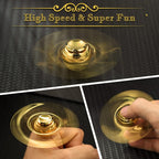 Golden Fidget Spinner Metal Toy for Kids Adults, Desk Toys Hand Finger Spinner Decoration, EDC Stress Relief Toy for Boys Age 3-12 Years Old Stocking Suffer for Boys Girls