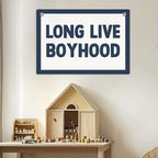 Toddler Boy Room Decor, Long Live Boyhood Banner Wall Hanging, Boys Room Wall Decor Banner Flag, Wall Flag Playroom Nursery Toddle Room Boys Room Decor Classroom Decorations, Banner for Room