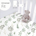 GRSSDER Stretchy Ultra Soft Jersey Knit Fitted Pack n Play Sheets Set 2 Pack, Universal Fitted Portable Pack and Play/Mini Cribs Sheets for Girls, Stylish Watercolor Daisy Flower