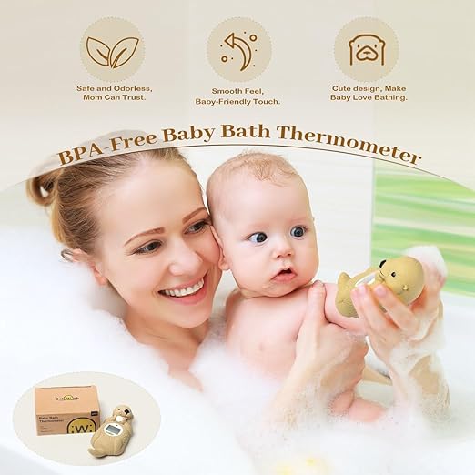 Digtal Baby Bath Thermometer for Infants Accurate Otter Bathtub Thermometer BPA Free Baby Bath Temperature Toy Easy to Use