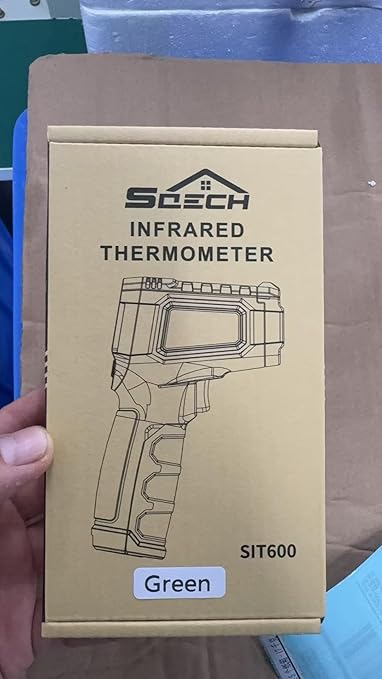 Infrared Thermometer Gun,SQECH Laser Thermometer Gun -58℉～1112℉(-50℃～600℃),Non-Contact Temperature Gun with Adjustable Emissivity&Color Backlight for Cooking, Pizza Oven,BBQ,Fridge,Engine,HVAC(Green)