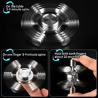 Metal Fidget Spinner Toy Stainless Steel, Horizontal and Vertical Can Rotate Spins, Precision Durable Bearing High Speed Spin 3-4 Min, EDC Focus Anxiety Stress Relief for Adults