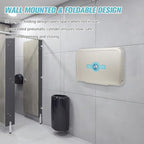 Fold-Down Baby Changing Station Wall-Mount - Modundry Horizontal Baby Change Table with Safety Straps for Commercial Restrooms (White Granite)