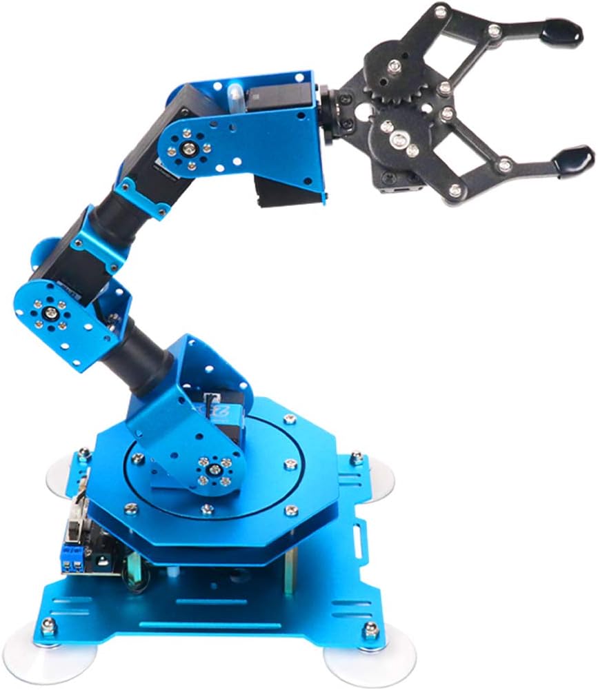Robotic Arm for Arduino Coding Programming 6DOF Hiwonder-xArm1S STEM Educational Building Robot Arm Kits, 6 AXIS Full Metal Robotic Arm Wireless Controller/PC/App/Mouse Control Learning Robot