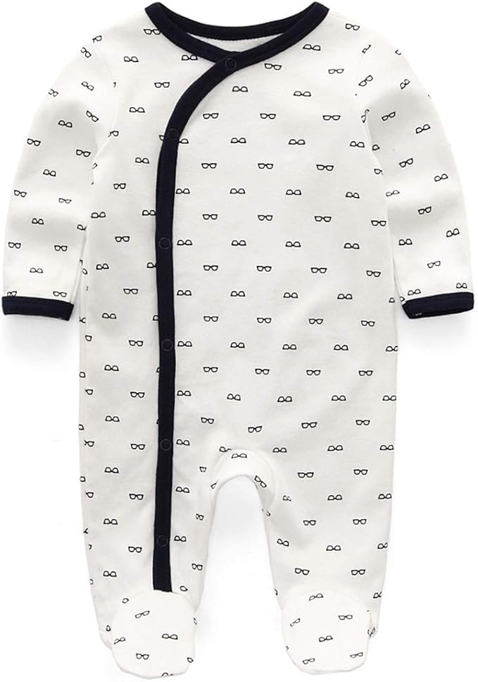 Kiddiezoom Baby and Toddler Boys'Snug Fit Footed One-Piece Romper Jumpsuit Cotton Cotton Footed Outfit