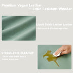 Vegan Leather Changing Pad Cover with Zipper - 31"X 16" - Waterproof Wipeable, Extra Thick & Portable & Non-Slip Diaper Mat - Fits Standard Changing Tables (Green)