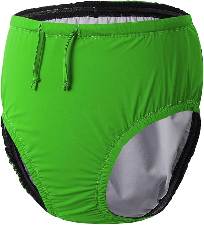 Youth Special Needs Reusable Swim Diapers Swimwear for Incontinence Cloth Diaper Covers Waterproof,Leakproof, Unisex (Lime Green, 10-12T)