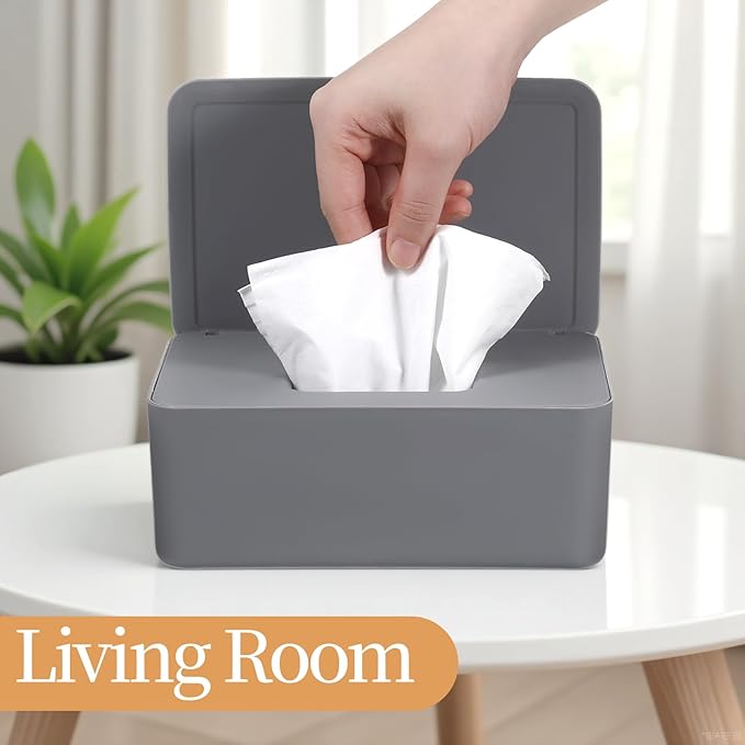 Baby Wipes Dispenser 3 Pack Wipe Holder for Baby & Adult Refillable Baby Wipes Cases with Lid Toilet Container for Bathroom Home Office Cars