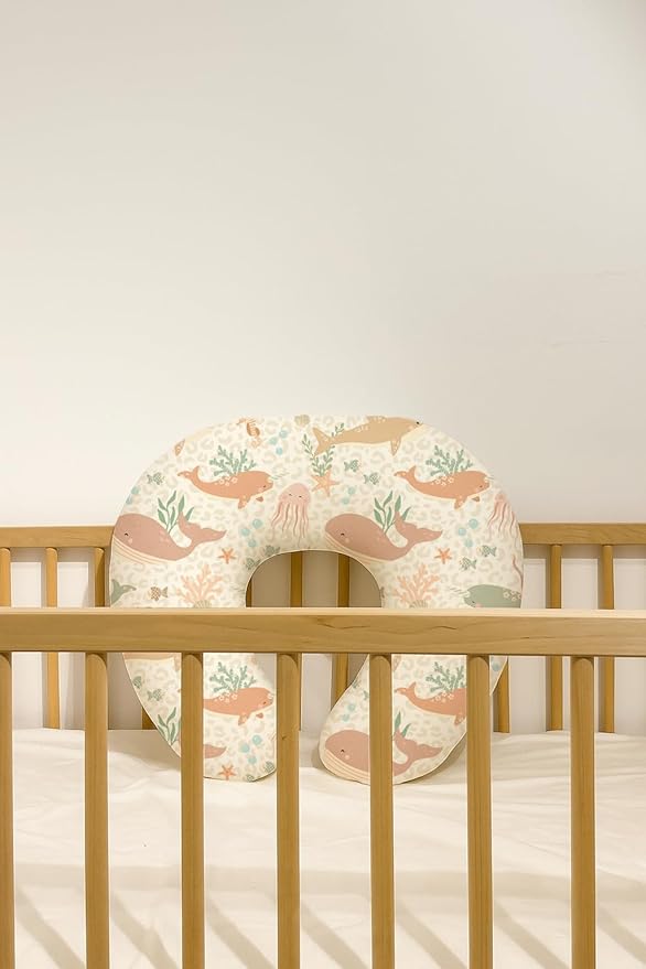 Nursing Pillow Covers 2 Pack, Breastfeeding Pillow Slipcovers Soft and Stretchy, Nursing Covers for Baby Girls Boys Newborn