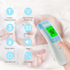 Berrcom Forehead Thermometer for Adults and Kids, Non-Contact Infrared Digital Thermometers for Fever, Room, and Object, Touchless Temperature Gun with Fever Alert