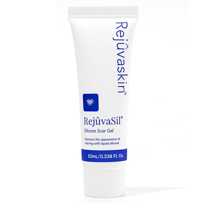 Rejuvaskin RejuvaSil Silicone Scar Gel, Scar Treatment for Surgical Scars, Burns, Keloids, Acne Scars on Face & Body, 0.33 ounce