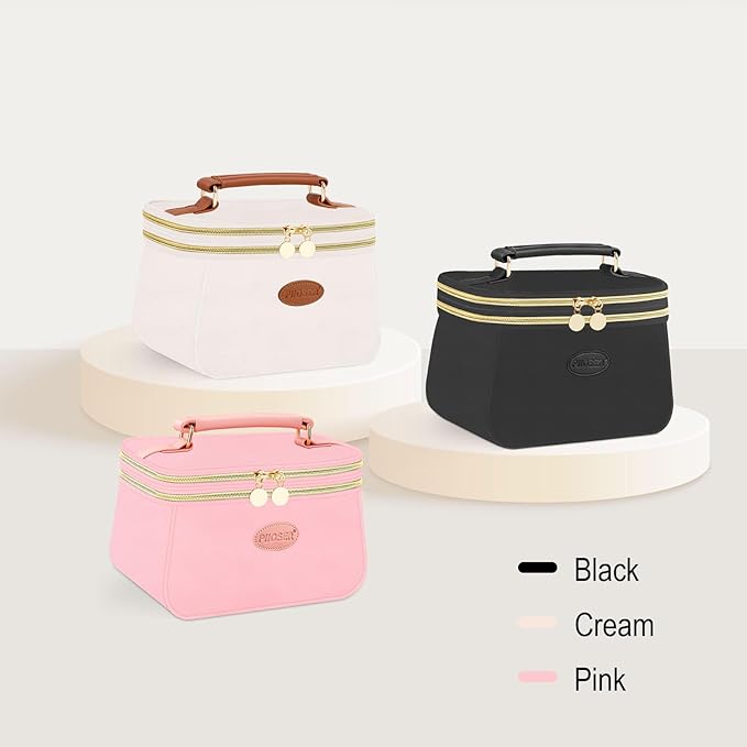 PIIOSER Breast Milk Cooler Bag with 2 Ice Pack, Fit 6 Breastmilk Storage Bags Up to 8Oz, Insulated Baby Bottles Tote Bag for Daycare and Breastfeeding Mom (Pink-XS)