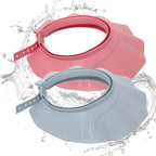Baby Shower Cap - 2 Piece Adjustable Head Strap | Bath Visor Toddler | Splash Guard Eye Shield, Bathing Safety Aid for Children Home Bathroom Sink Use with Comfortable Fit