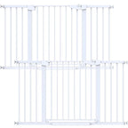 Cumbor 2 Pack 29.7-54.2" Baby Gate for Stairs, Mom's Choice Awards Winner-Auto Close Dog Gate for Doorways, Easy Install Pressure Mounted Pet Gate Indoor, Wide Safety Gate for Dog, White