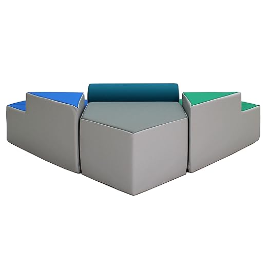 Factory Direct Partners 13383 SoftScape Step Up and Slide Corner Climber, Indoor Active Play Structure for Toddlers and Preschoolers (4-Piece) - Contemporary