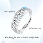 INFUSEU Funny Spinner Fidget Rings for Women Girls Anti Anxiety Stress Worry, Adjustable Size