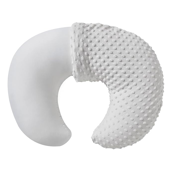 Nursing Pillow and Positioner with Cover for Breastfeeding and Bottle Feeding, Propping Baby, Tummy Time, Baby Sitting Support, Awake-Time Support (White, 22" x 17.7" x 5.9")