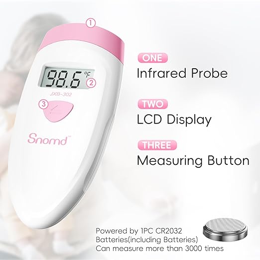 Non-Touch Forehead Thermometer, Digital Infrared Thermometer 2 in 1 for Adult and Kids Baby Thermometer with Fever Alarm
