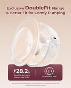 Momcozy M5 Lite Hands-Free Wearable Breast Pump, DoubleFit Flange for Baby-Like Comfort, 3 Modes & 9 Suction Levels, No Flange Insert or Hard Carry Case, 24mm, 2-Pack, Cozy Red