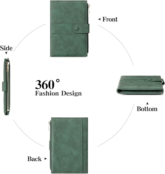 Passport Holder for Travel Rfid Passport Wallet for Women Men with Zipper Pocket Pen Sim Card Holders Slim Travel Accessories