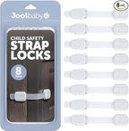 Child Safety Strap Locks (8 Pack) Baby Proof Cabinets, Drawers, Fridge, Toilet & Trash Cans – 3M Adhesive Childproof Locks – Jool Baby