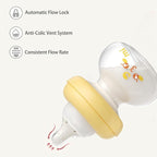 YOHKOH Newborn Glass Baby Bottles with Slow Flow Nipple for 0+ Months, Wide Neck Feeding Bottle, 2.7oz/80ml (Yellow, 2.7oz (Pack of 2))