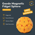 Speks Geode Matte Pentagons Magnetic Fidget Toy for Adults | Quiet Sensory Toy for Stress Relief & Anxiety, Office Desk Toy & Top Gadget Gift Idea | Solar Flare, 12-Piece Set
